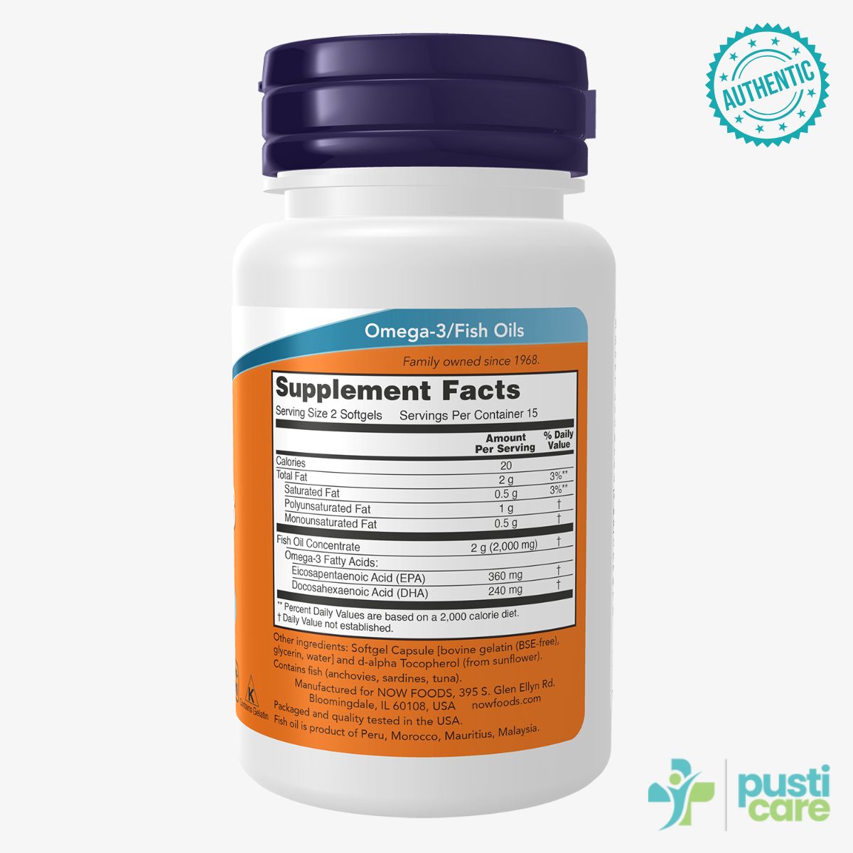 Supplement Facts for NOW® Omega-3 Fish Oil - 1000mg