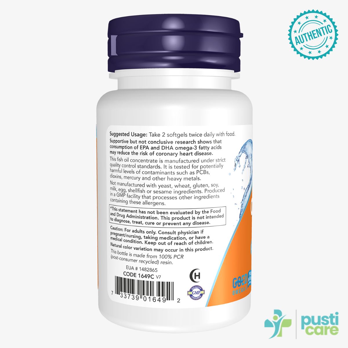 Suggested usage & warnings for NOW® Omega-3 Fish Oil - 1000mg